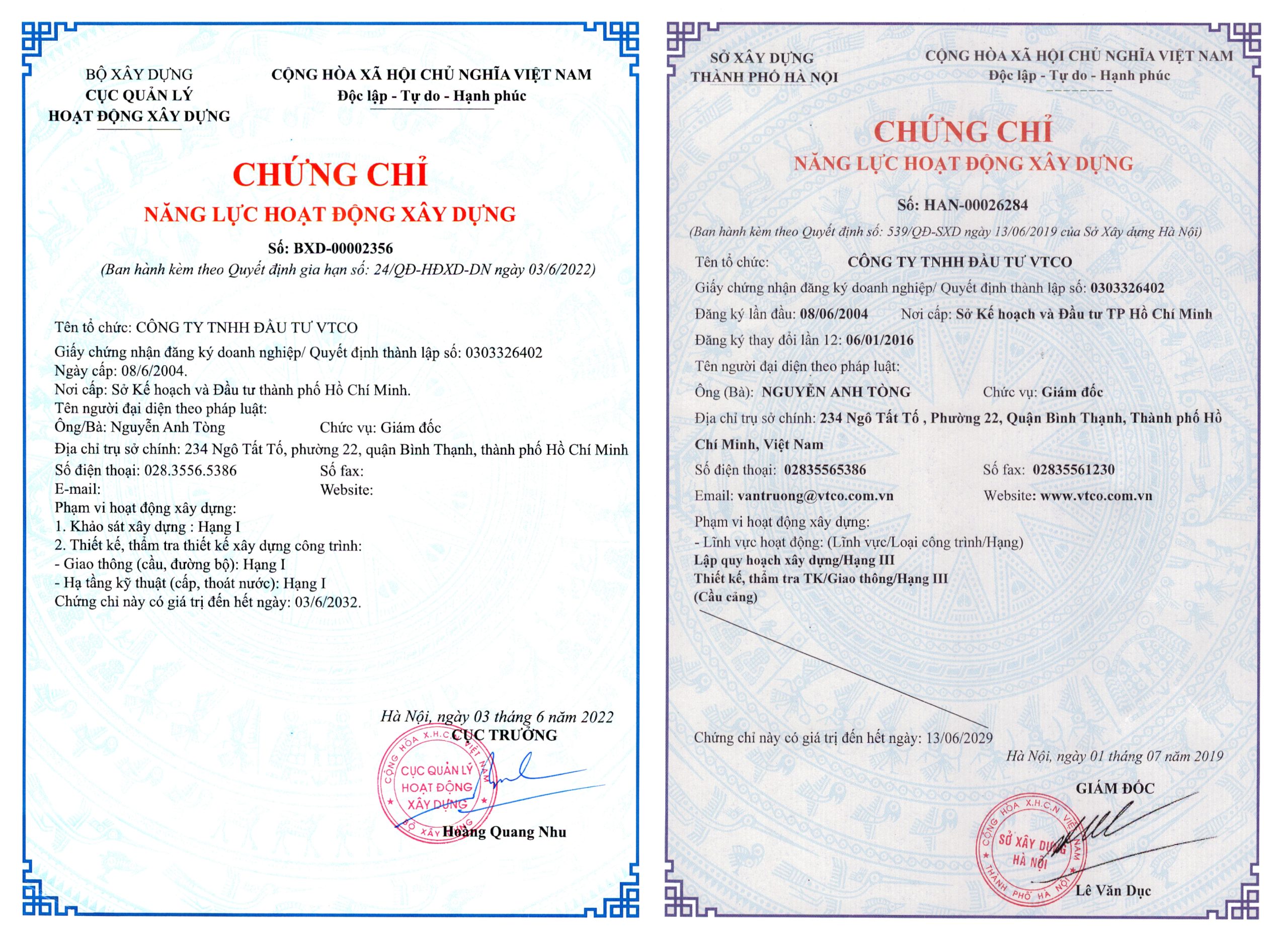 Chứng chỉ Thiết kế Xây dựng Công trình Giao thông