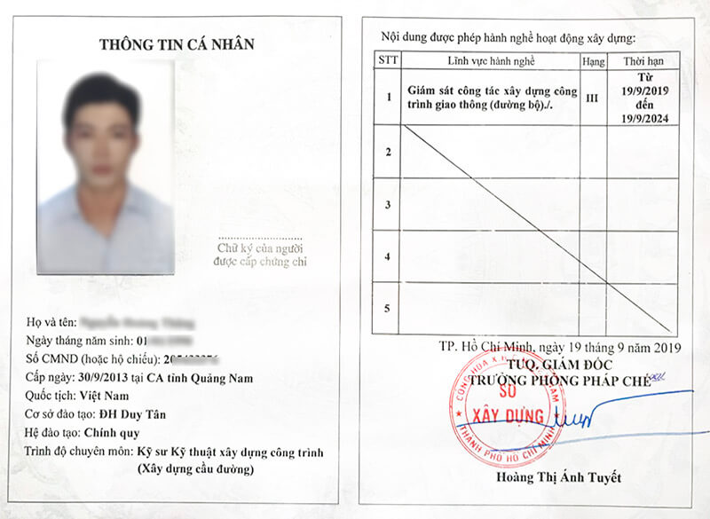 Chứng chỉ Thiết kế Xây dựng Công trình Giao thông