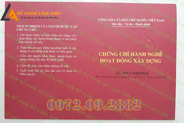 Chứng chỉ hành nghề giám sát cấp thoát nước