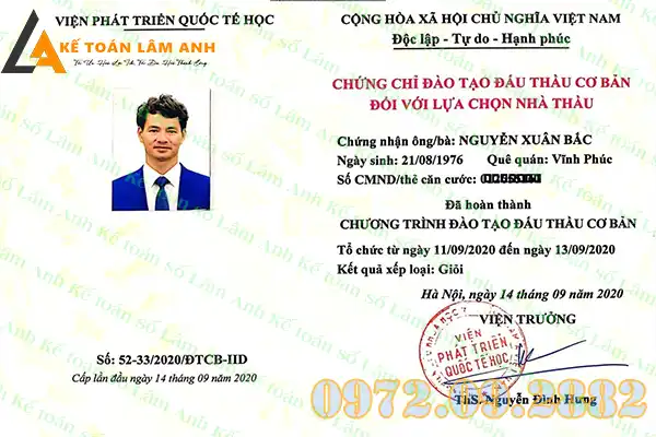 Chứng chỉ đấu thầu nâng cao