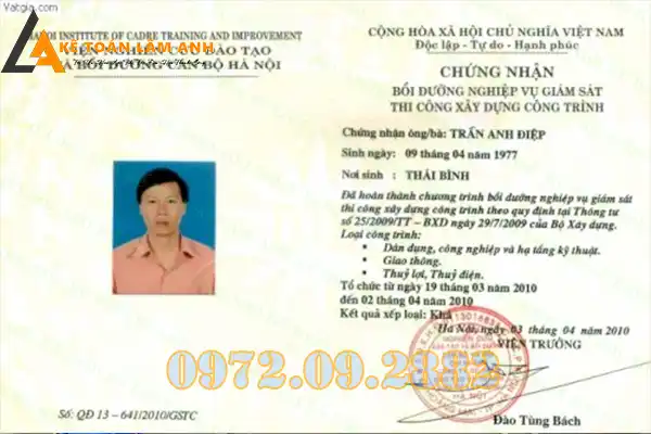 Nộp hồ sơ cấp chứng chỉ hành nghề xây dựng trực tuyến