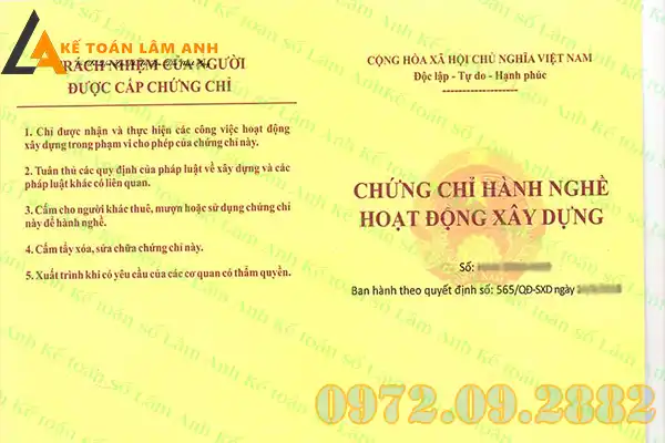 Nộp hồ sơ cấp chứng chỉ hành nghề xây dựng trực tuyến