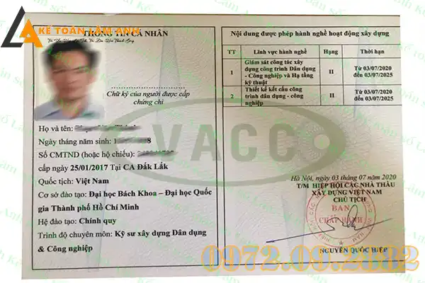 Tờ khai đăng ký sát hạch cấp chứng chỉ hành nghề hoạt động xây dựng