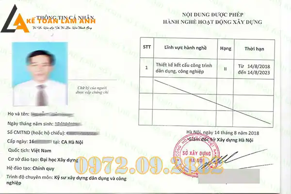 Chứng chỉ hành nghề thiết kế kết cấu