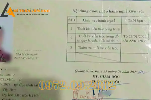 Chứng chỉ hành nghề thiết kế kết cấu công trình