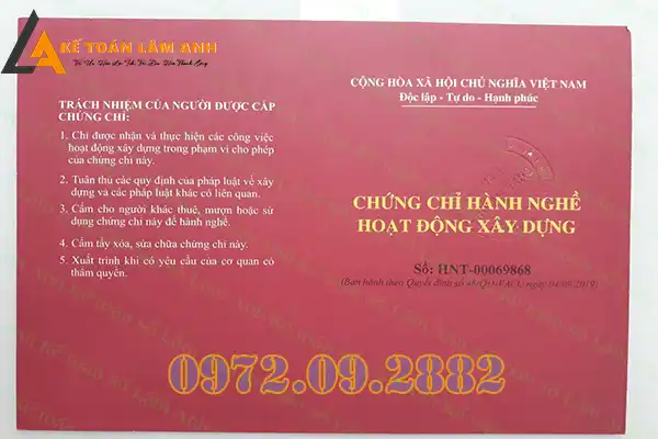 Nộp hồ sơ cấp chứng chỉ hành nghề xây dựng trực tuyến