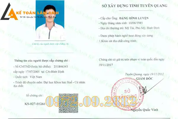 Chứng chỉ hành nghề khảo sát địa hình