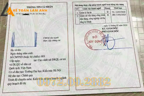 Dịch vụ làm chứng chỉ năng lực hoạt động xây dựng