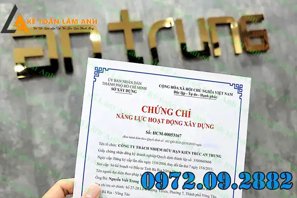 Chứng chỉ năng lực công ty xây dựng