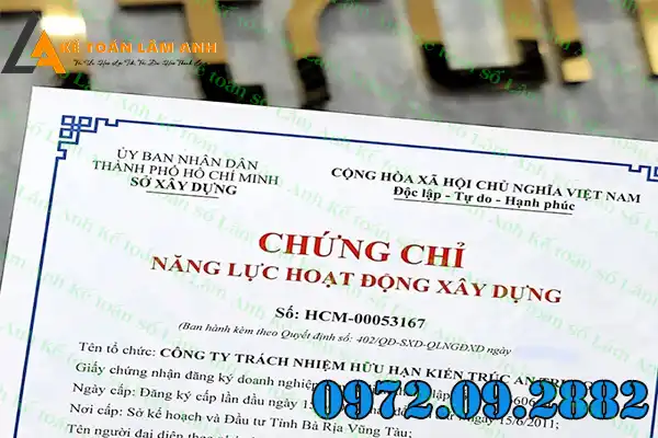 Tra cứu chứng chỉ năng lực hoạt động xây dựng