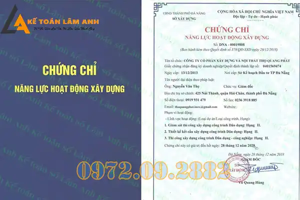 Điều kiện cấp chứng chỉ năng lực hoạt động xây dựng