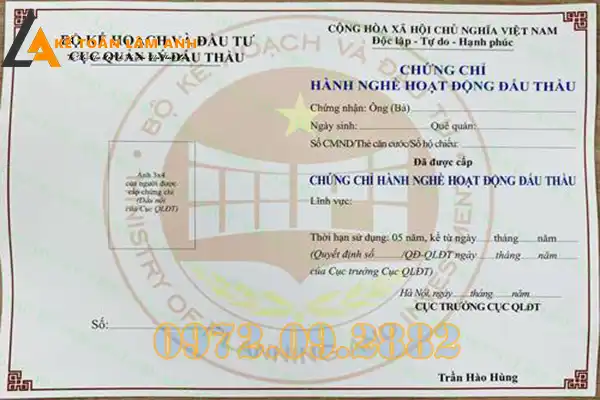 Cấp chứng chỉ hành nghề hoạt động đấu thầu