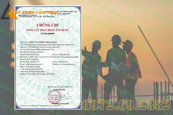 Dịch vụ làm chứng chỉ năng lực hoạt động xây dựng