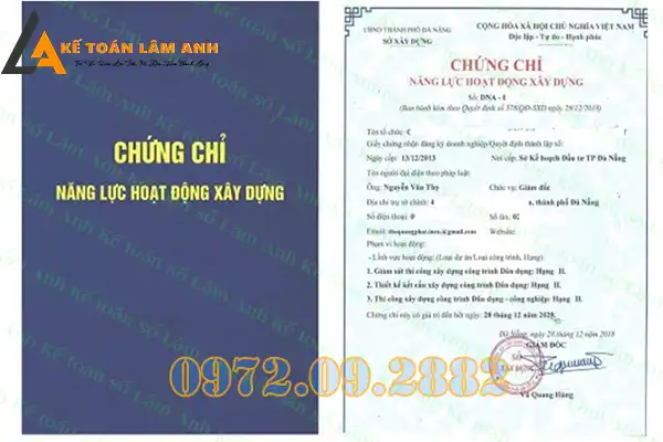 Dịch vụ làm chứng chỉ năng lực xây dựng TPHCM