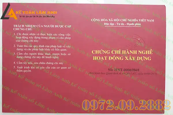 Hồ sơ cấp chứng chỉ năng lực xây dựng hạng 3