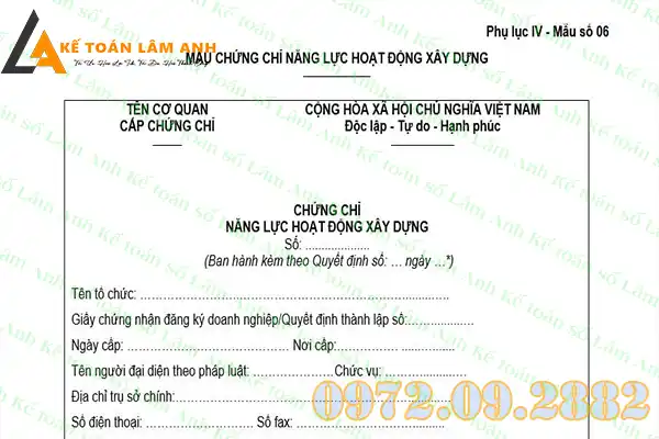 Chứng chỉ năng lực công ty xây dựng