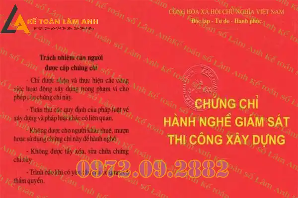 Chứng chỉ hành nghề tư vấn giám sát