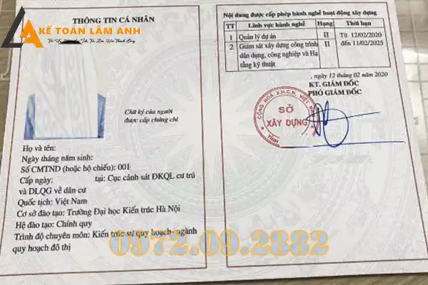 Đào Tạo Chứng Chỉ Xây Dựng Hạng I, II, III Toàn Quốc– Lâm Anh2