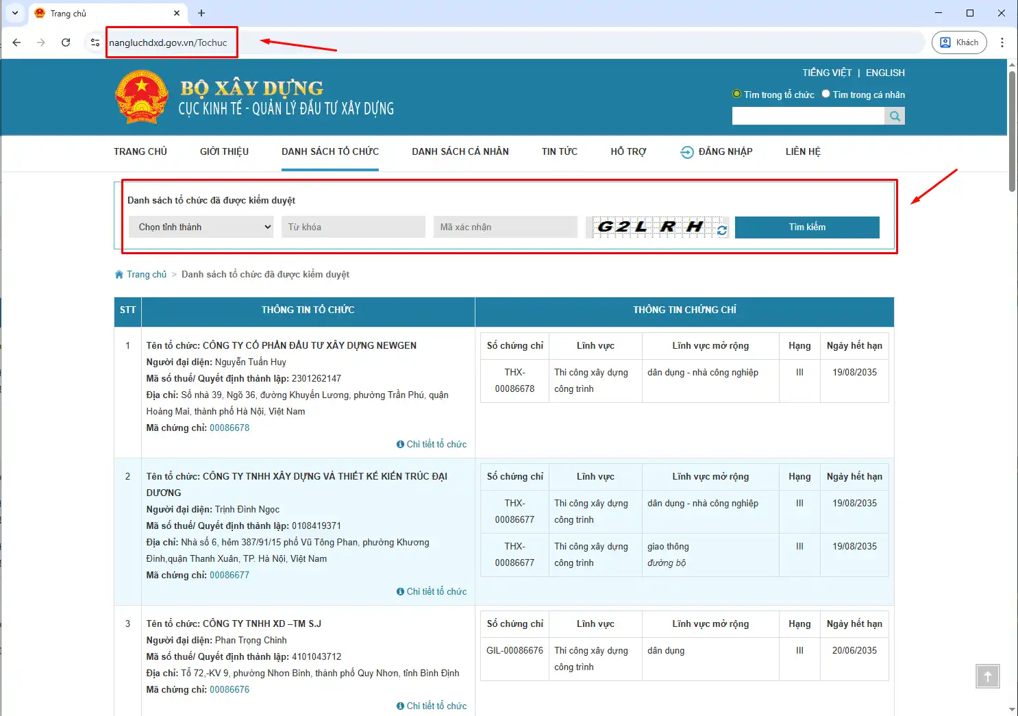 Hướng Dẫn Cách Tra Cứu Chứng Chỉ Năng Lực Xây Dựng1