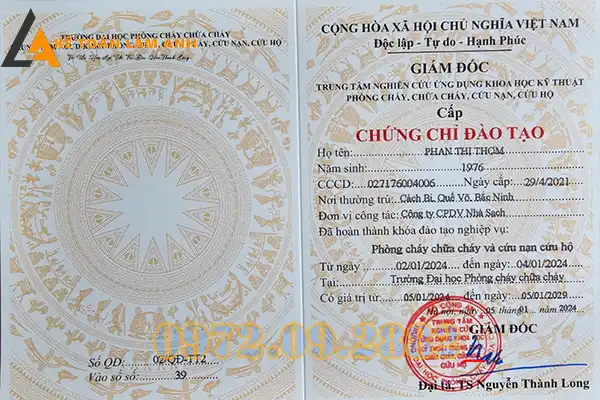 Chứng chỉ phòng cháy chữa cháy hộ kinh doanh
