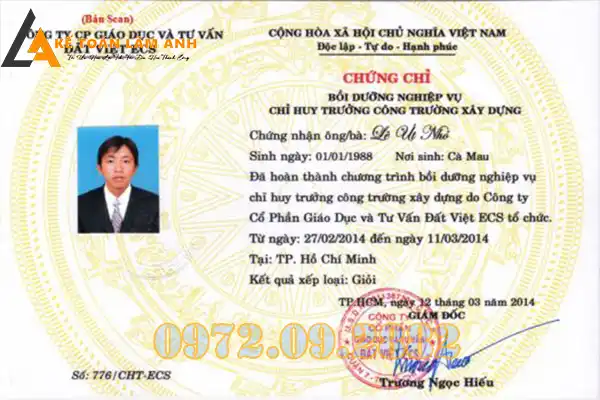 Đào Tạo Chứng Chỉ Xây Dựng Quảng Bình – Hạng I, II, III1