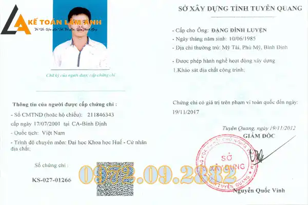 Hồ sơ cấp chứng chỉ hành nghề xây dựng 2025