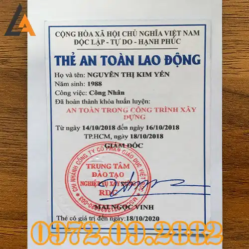Làm Thẻ An Toàn Lao Động Hà Nội Cấp Nhanh – Uy Tín – Nhận Ngay