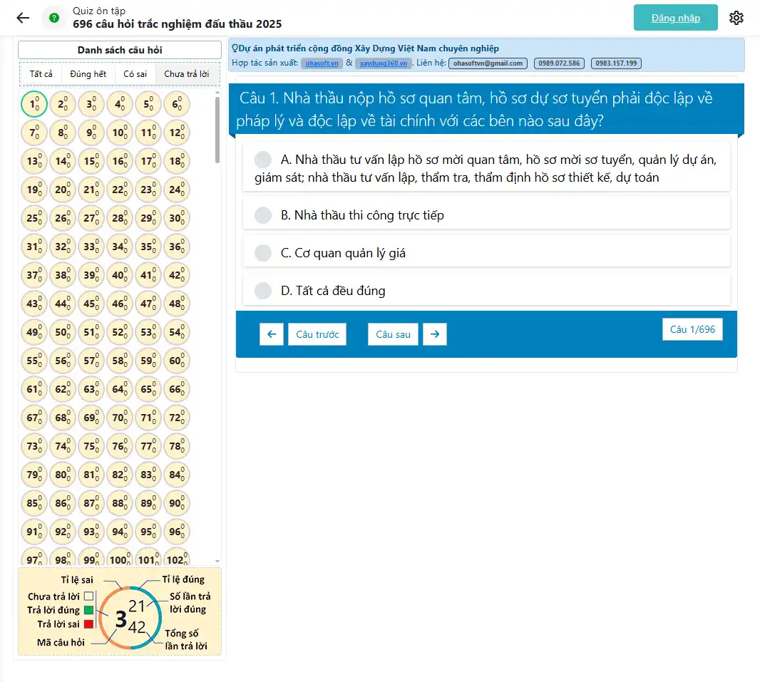 Phần mềm thi chứng chỉ hành nghề xây dựng miễn phí Phần mềm thi sát hạch chứng chỉ hành nghề xây dựng mới nhất 2025 Bộ đề thi chứng chỉ hành nghề xây dựng 2025 Mẹo thi chứng chỉ hành nghề xây dựng Thi thử chứng chỉ hành nghề xây dựng Ôn thi chứng chỉ hành nghề xây dựng Bộ câu hỏi thi chứng chỉ hành nghề xây dựng mới nhất Đáp án bộ câu hỏi sát hạch chứng chỉ hành nghề xây dựng Phần mềm thi chứng chỉ hành nghề xây dựng 2025 Download phần mềm thi chứng chỉ hành nghề xây dựng Phần mềm sát hạch chứng chỉ hành nghề xây dựng Luyện thi chứng chỉ hành nghề xây dựng 20252