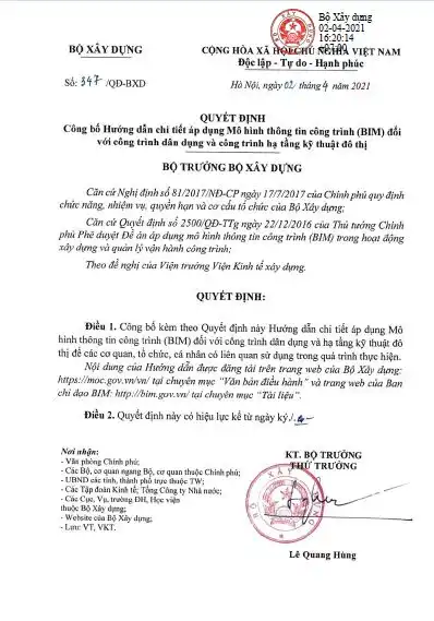 Quyết Định 347/QĐ-BXD Là Gì? Hướng Dẫn Chi Tiết BIM Cho Công Trình Dân Dụng1